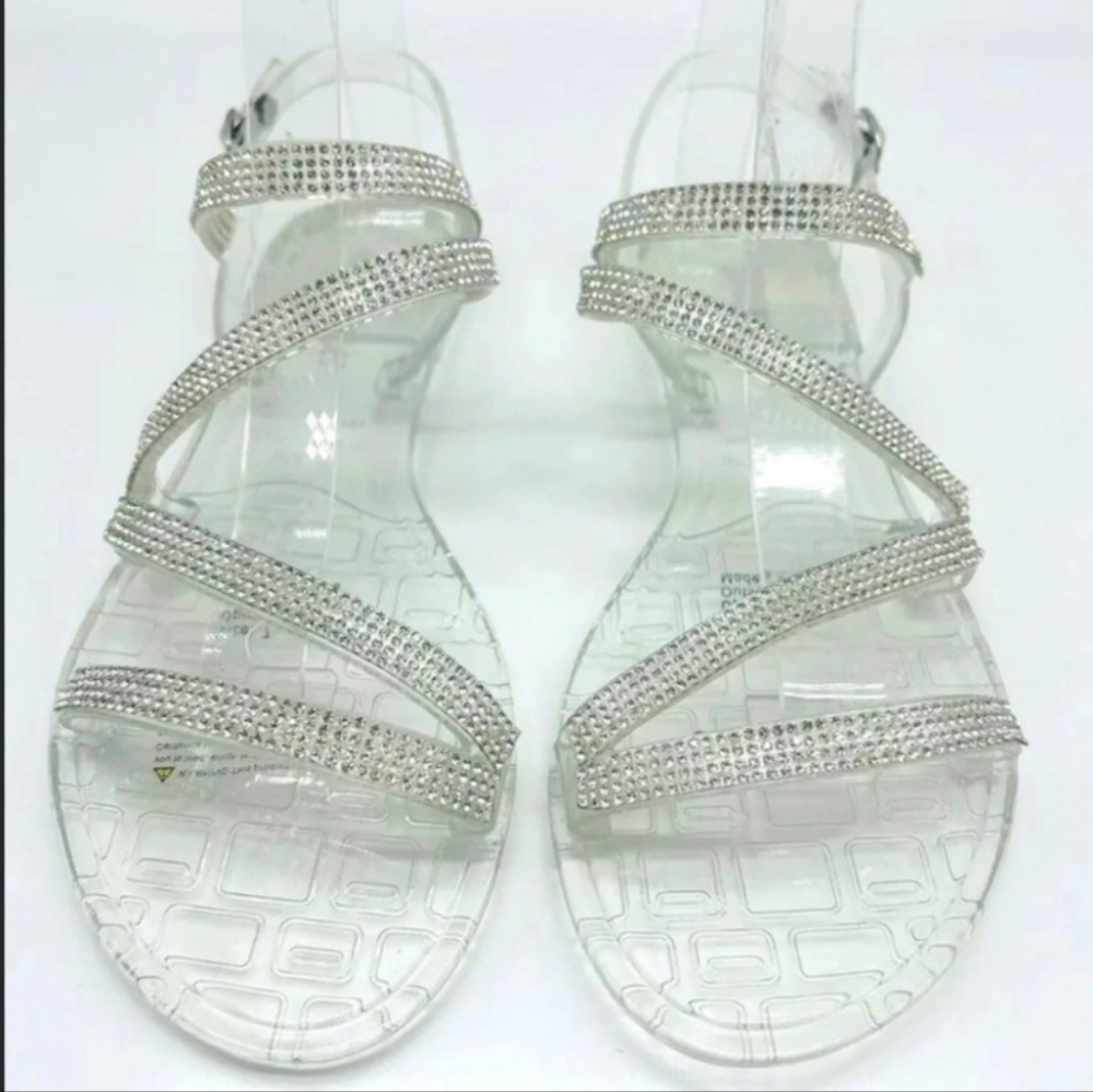 NEW Olivia Miller Womens Isola Strappy Jelly Sandals Blush Size 10 clear Shoes